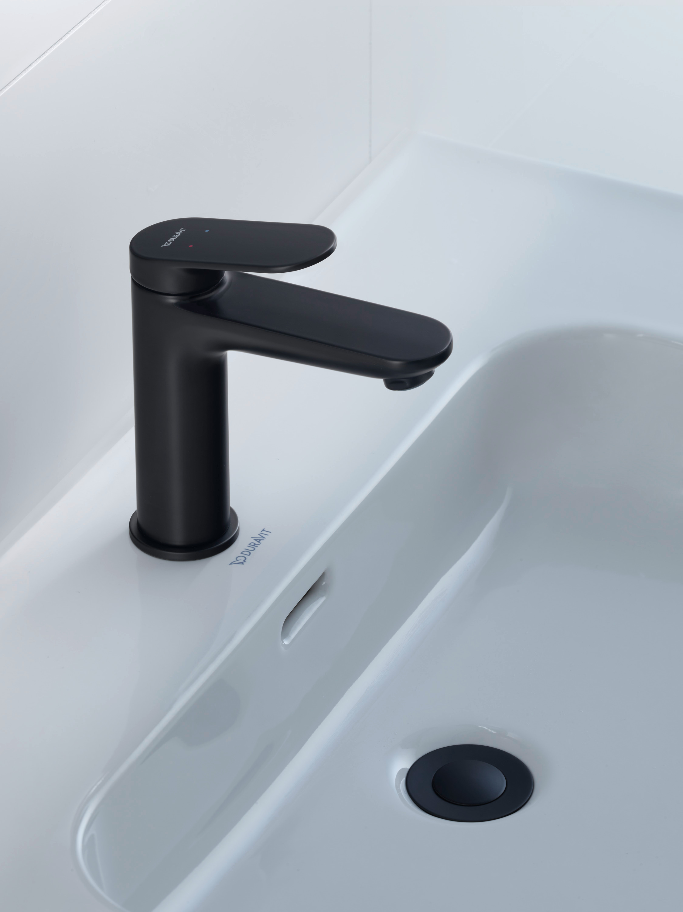 Duravit Wave bateria umywalkowa stojąca czarny mat WA1020002046