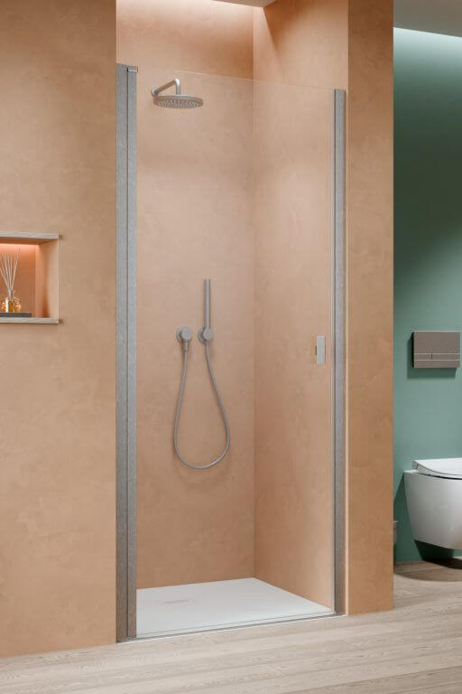 Radaway Nes Brushed Nickel DWJ drzwi prysznicowe 80 cm uchylne nikiel szczotkowany/szkło przezroczyste 10026080-91-01L