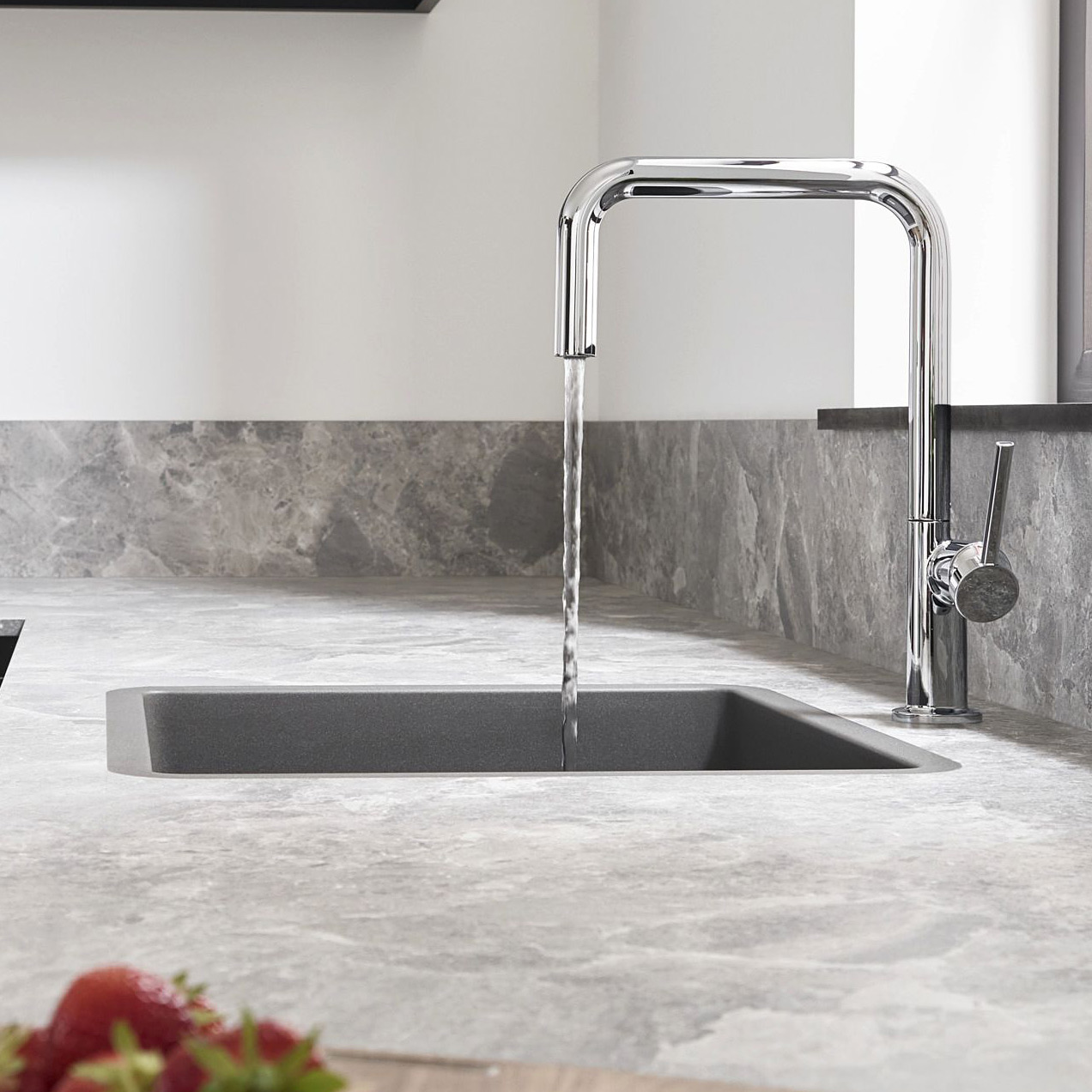 Hansgrohe S 51 zlewozmywak granitowy 50x46 cm szary kamień 43431290
