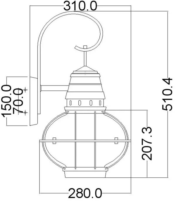 Elstead Lighting Bridge Point kinkiet zewnętrzny 1x60 W mosiądz KL-BRIDGEPOINT-L-NBR