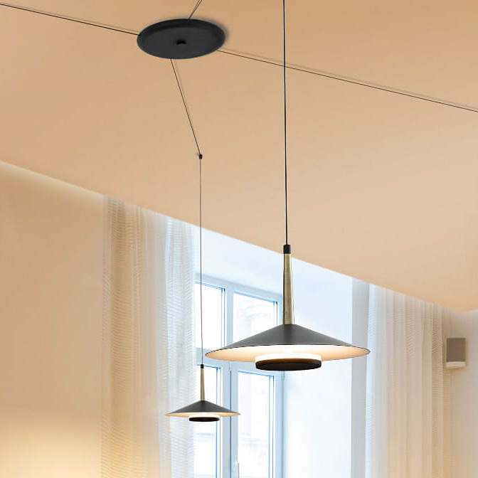 Mantra Orion lampa wisząca 4x8 W czarna-mosiądz 7307