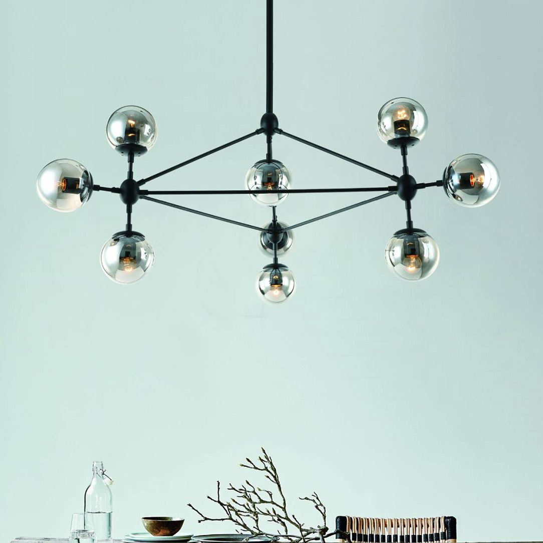 Open Design Bao lampa podsufitowa x8 W czarna-przydymiona OR80056