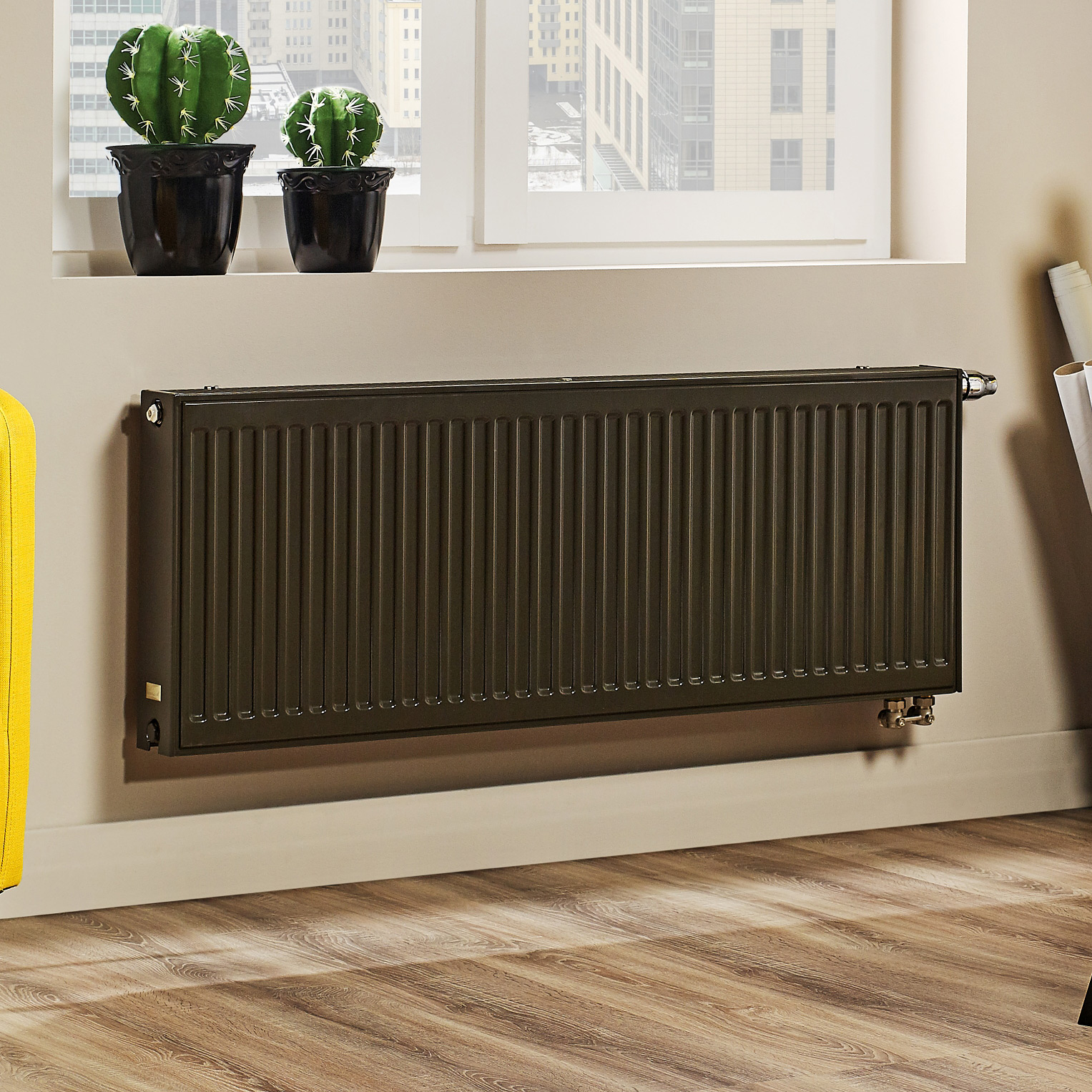 Purmo Ventil Compact grzejnik płytowy 90x50 cm podłączenie dolne biały CV21 900x500