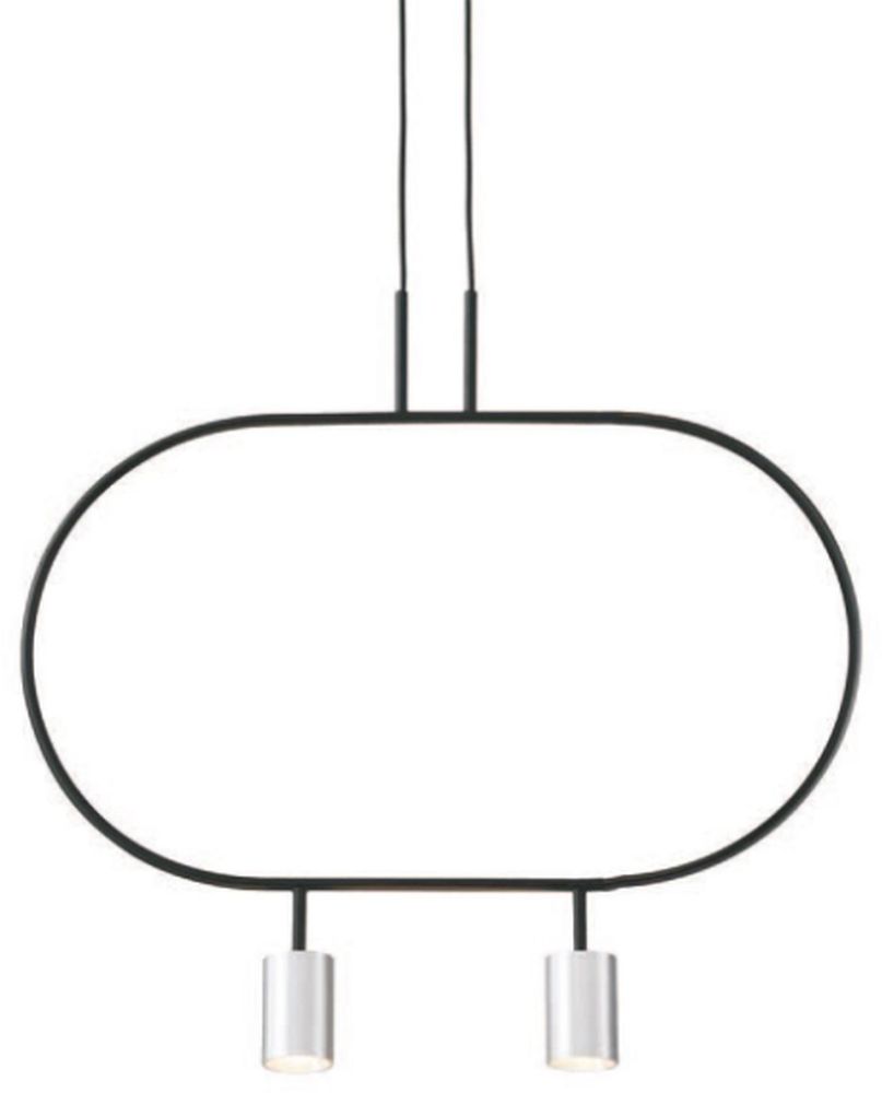 Altavola Design Luna lampa wisząca 2x3 W czarna-srebrna LPL337-SL