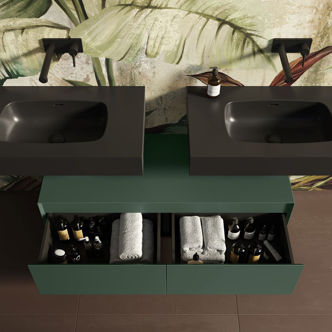 Elita Split Slim szafka z blatem 120x45,8x31,9 cm boczna wisząca forest green matt RE081204057010