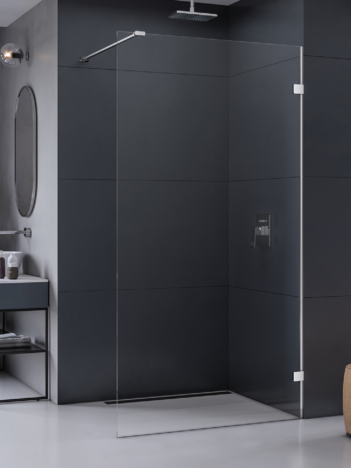 New Trendy Eventa ścianka prysznicowa walk-in 100 cm chrom połysk/szkło przezroczyste EXK-4620