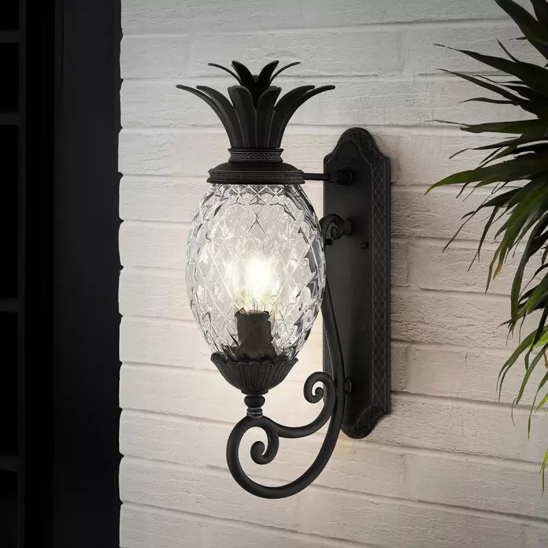Elstead Lighting Plantation kinkiet zewnętrzny 1x40 W czarny HK-PLANTATION-M-MB