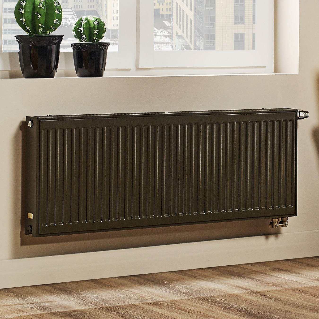 Purmo Ventil Compact grzejnik płytowy 40x180 cm podłączenie dolne biały CV22 400x1800