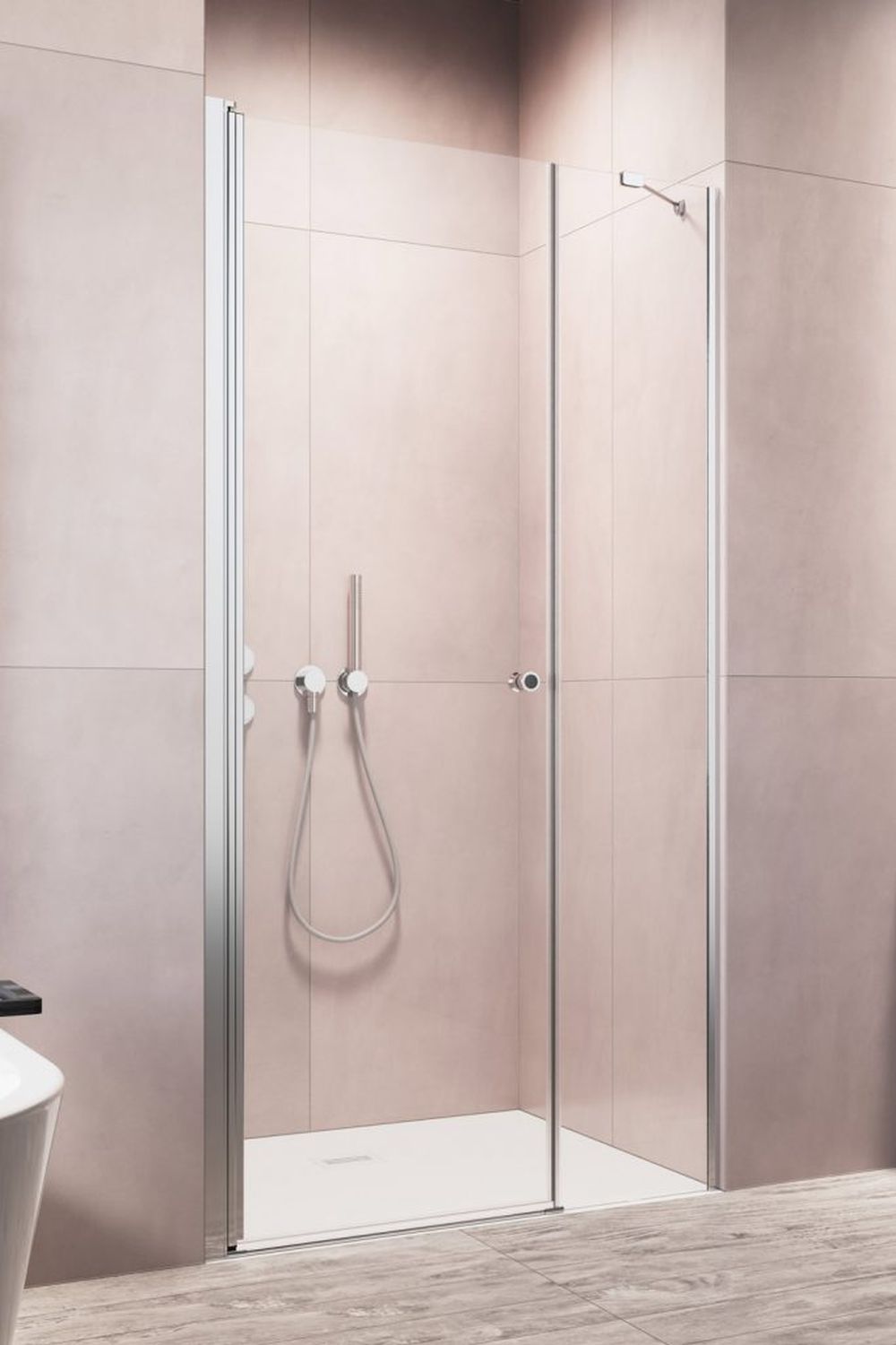 Radaway Eos DWS drzwi prysznicowe 140 cm wnękowe lewe chrom/szkło przezroczyste 137993-01-01L