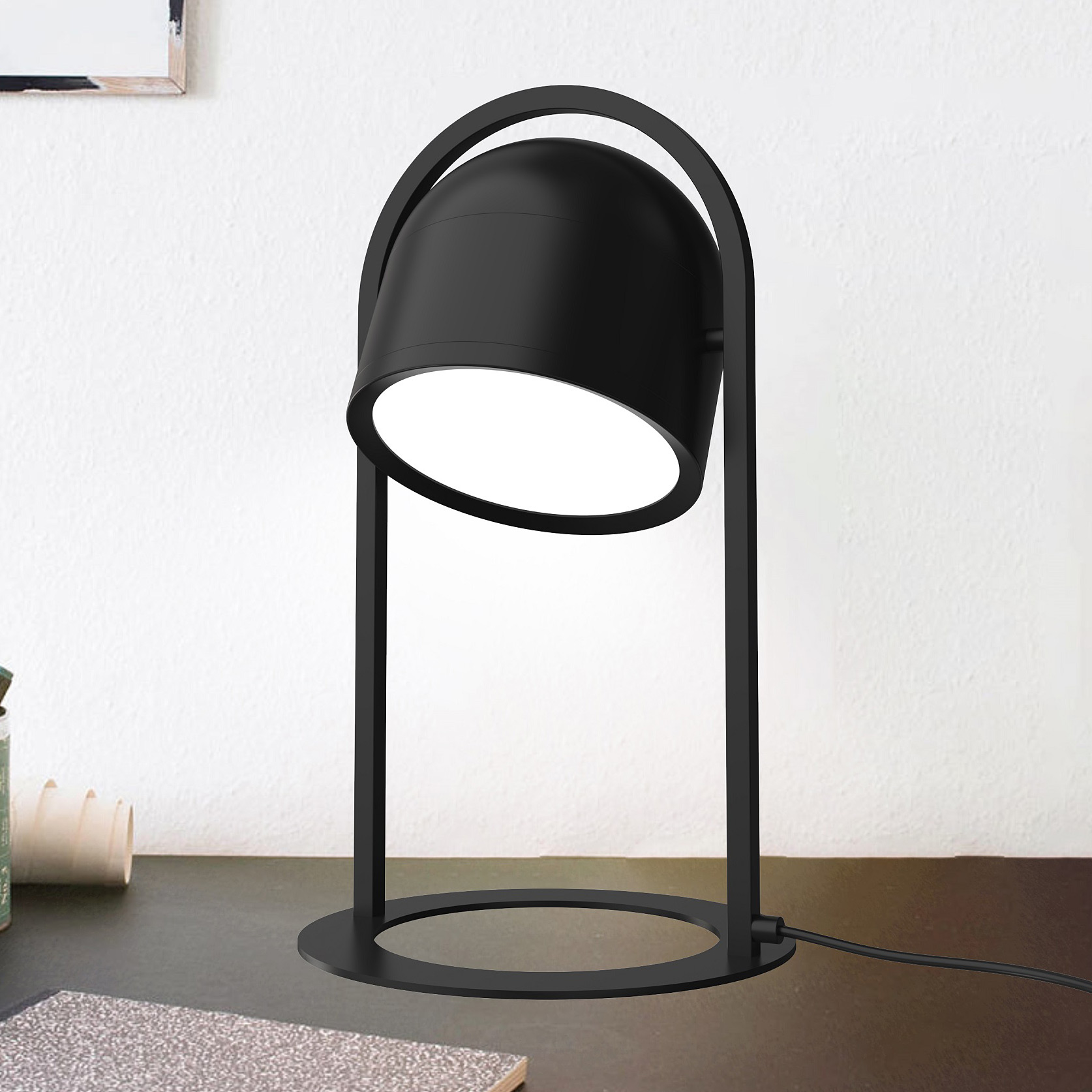 Aviano Nizza lampa biurkowa 1x105 W czarna 8045-102