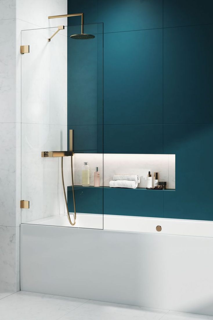 Radaway Essenza Pro Gold PNJ II parawan nawannowy 50 cm złoty połysk/szkło przezroczyste 10101050-09-01