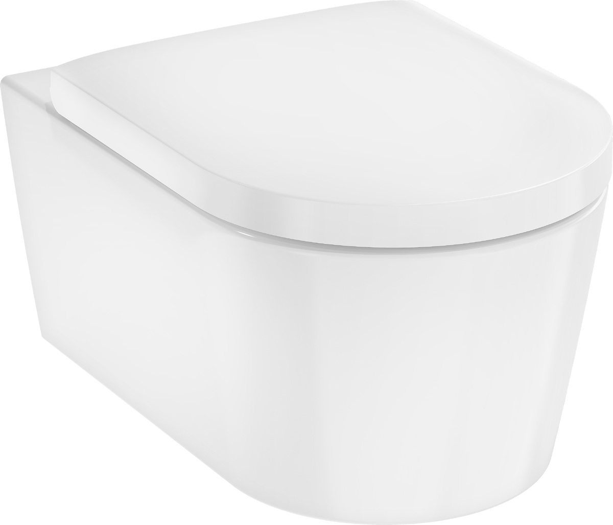 Hansgrohe EluPura S miska WC z deską wolnoopadającą wisząca bez kołnierza ze spłukiwaniem wirowym biały połysk 62055450