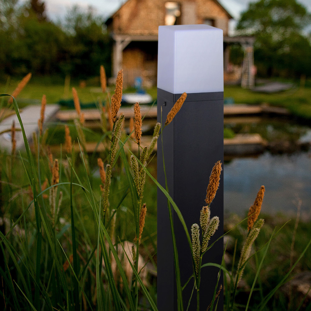 Kaja Geneva lampa stojąca zewnętrzna 1x60W czarny/biały K-8142
