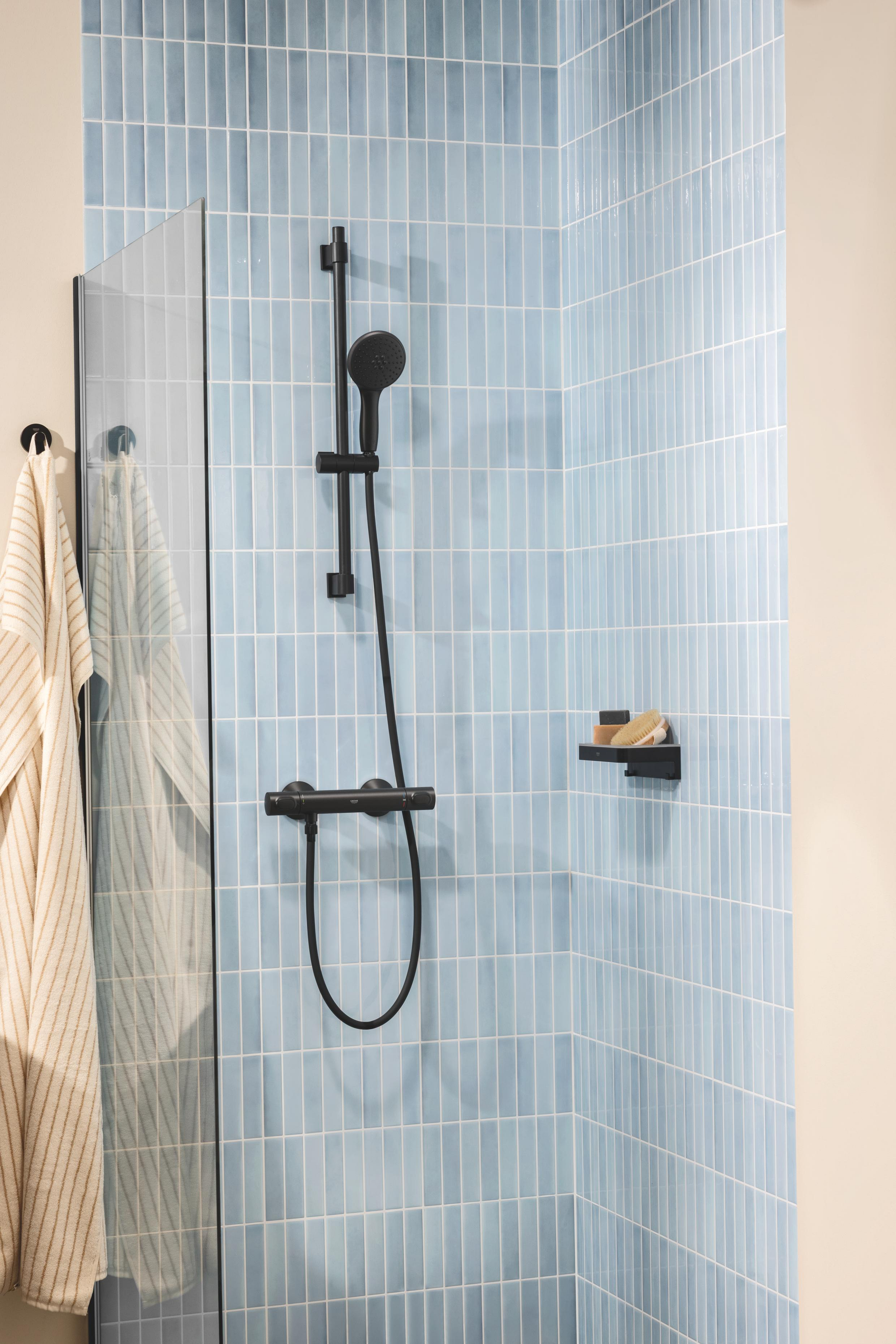Grohe Precision Flow bateria prysznicowa ścienna termostatyczna czarny mat 348402430 - Wysyłka w 24h