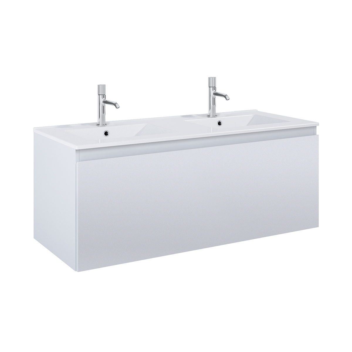 Oltens Vernal umywalka z szafką 120 cm biały połysk/szary mat 68034700 - Wysyłka w 24h