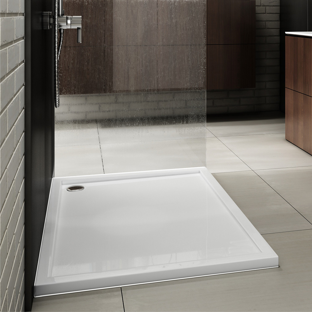 Schedpol Corrina New brodzik 100x70 cm prostokątny Stonicryl biały 3.4364