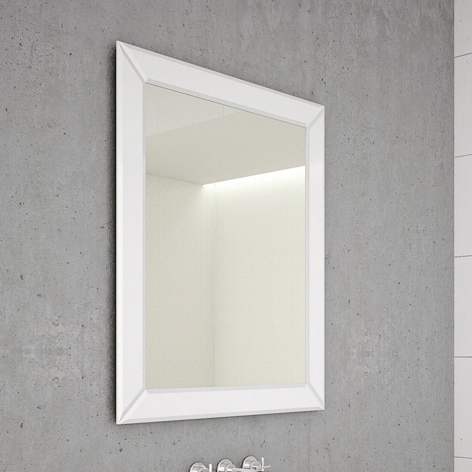 Dubiel Vitrum Domino White lustro prostokątne 80x55 cm