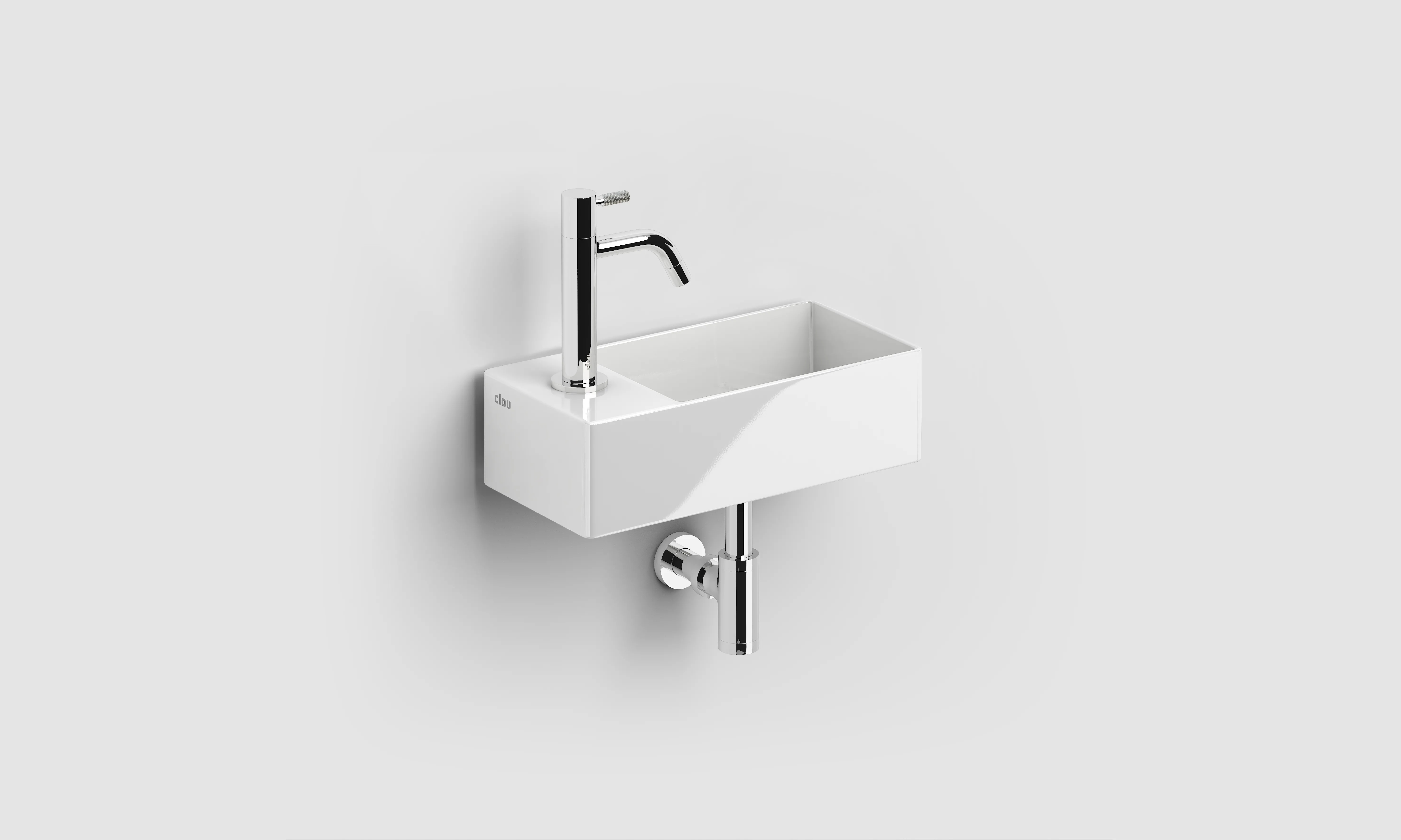 Clou New Flush umywalka 35x18 cm prostokątna ścienna-nablatowa biała CL/03.03432.01