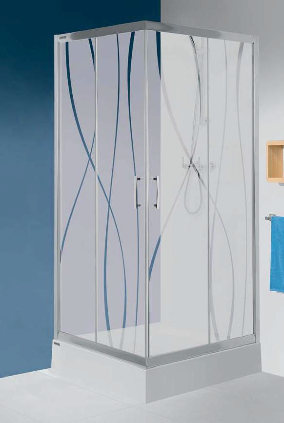 Sanplast TX KN/TX5b-100 kabina prysznicowa 100 cm kwadratowa srebrny błyszczący/Sitodruk W15 600-271-0240-38-231