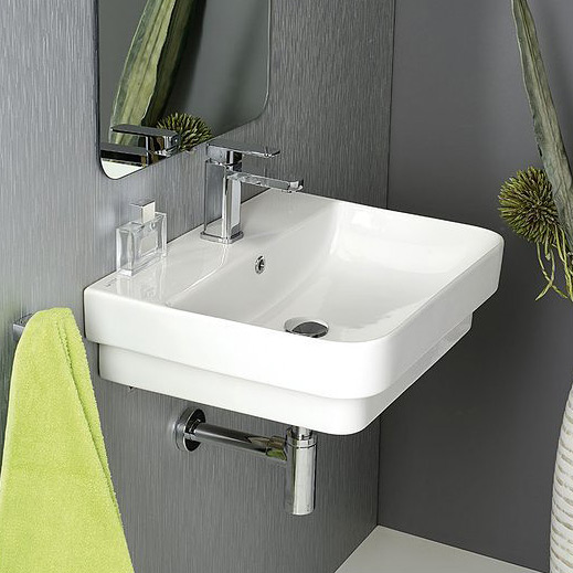 Isvea Sott Aqua umywalka 48x42 cm ścienna prostokątna biała 10SQ50048