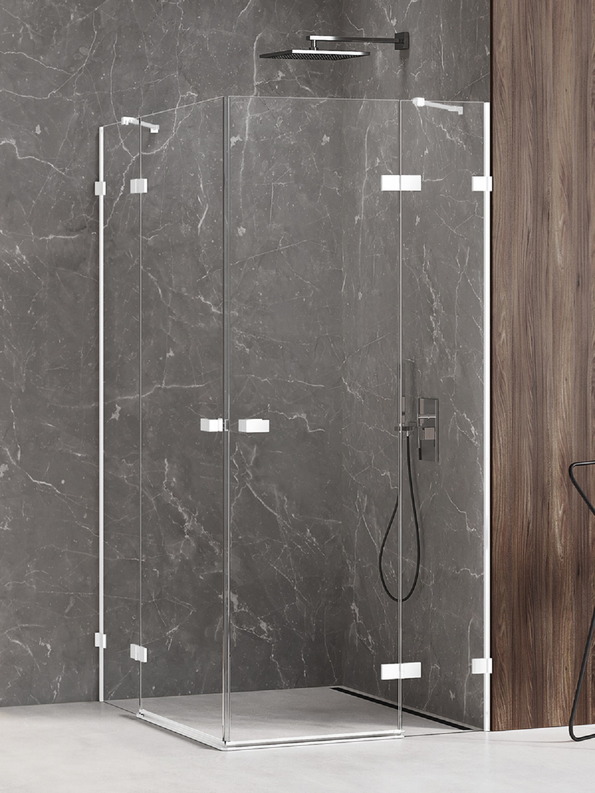 New Trendy Avexa White kabina prysznicowa 100x80 cm prostokątna biały mat/szkło przezroczyste EXK-2823