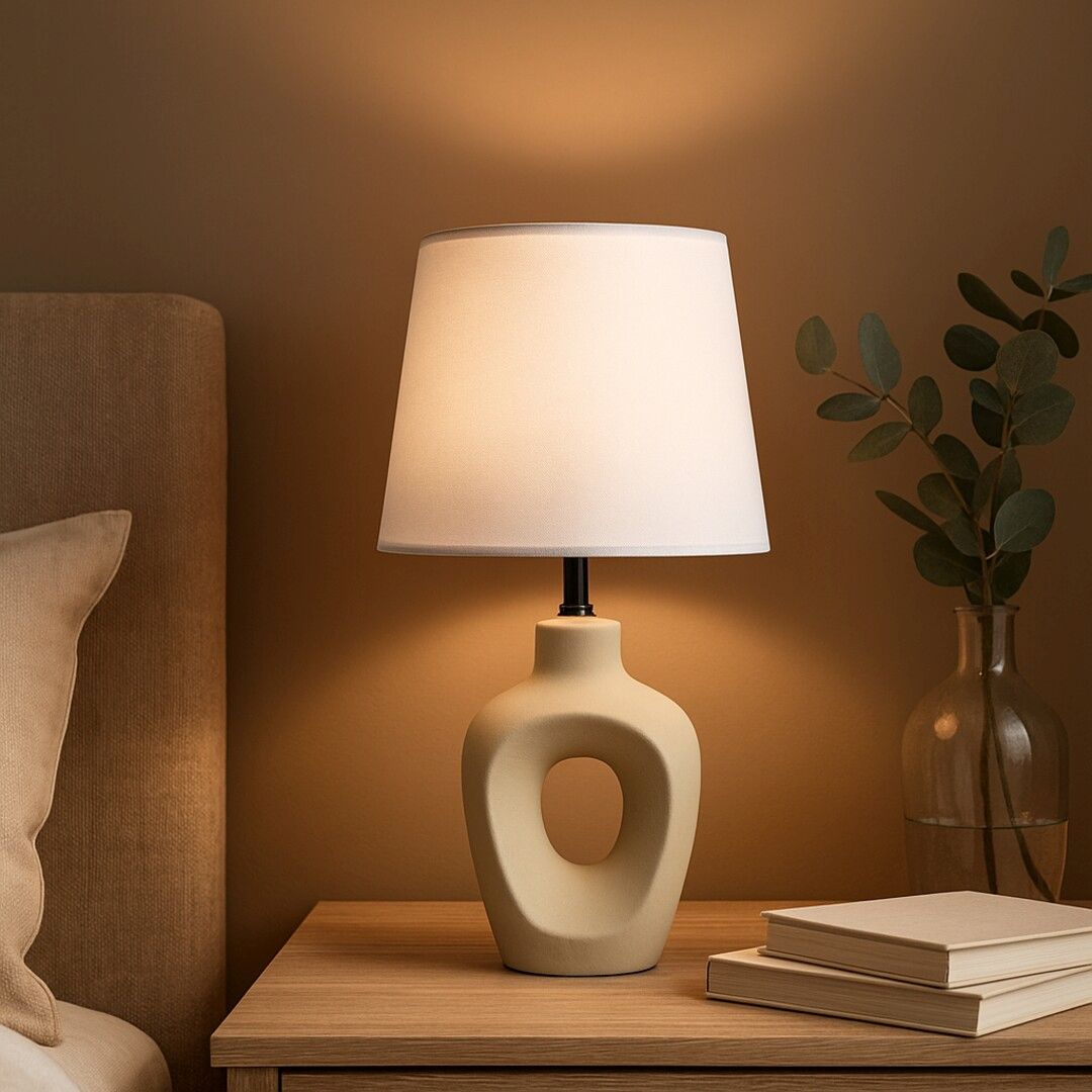 Rabalux Madelor lampa stołowa 1x25 W beżowa 74079