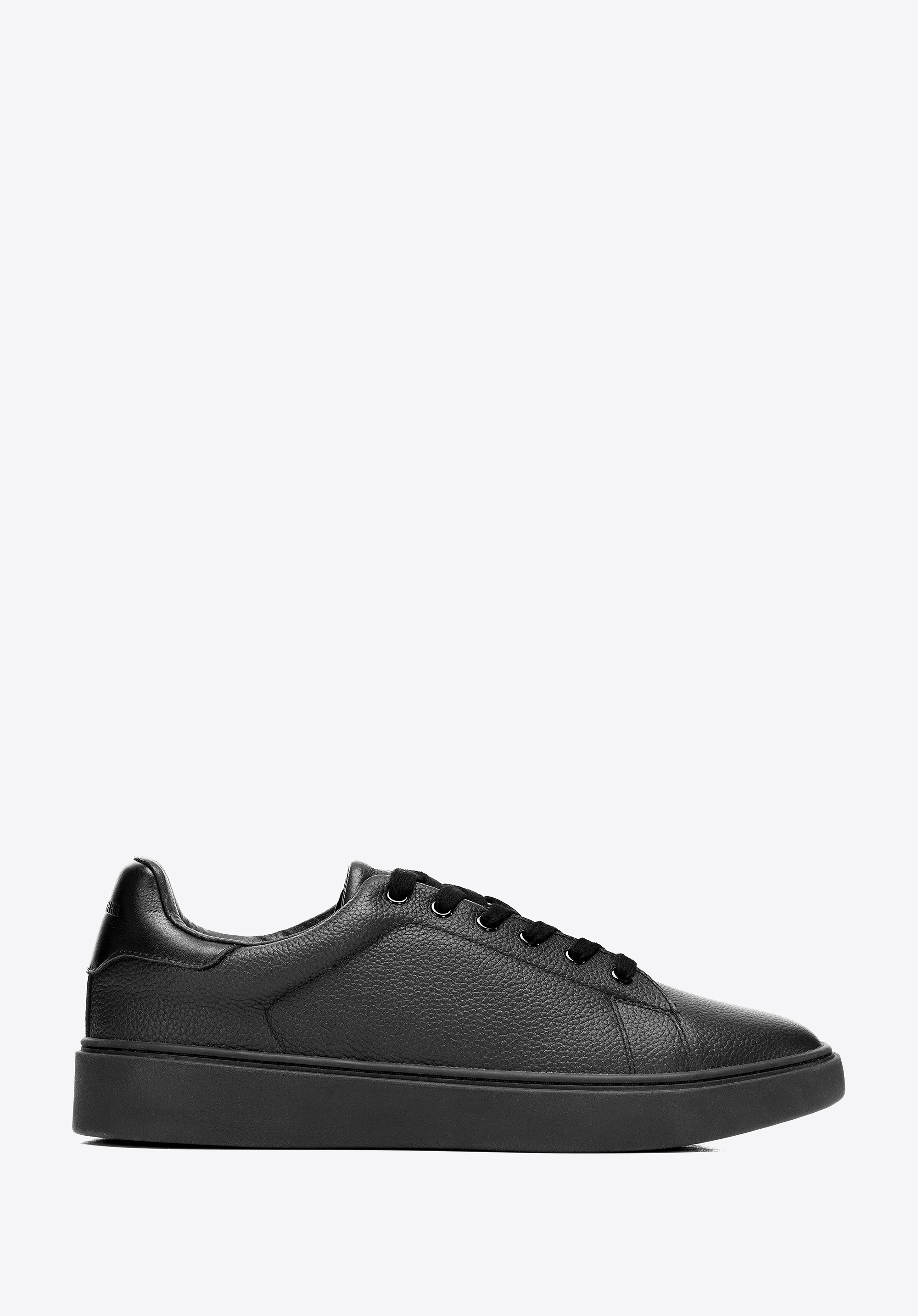 Męskie sneakersy ze skóry naturalnej licowej czarne