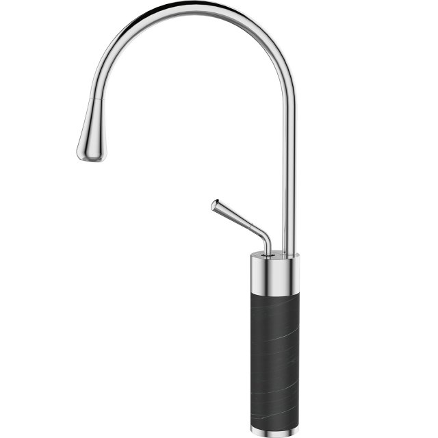 INVENA Bateria umywalkowa stojąca GABRO wysoka czarny/chrom BU-33-W08