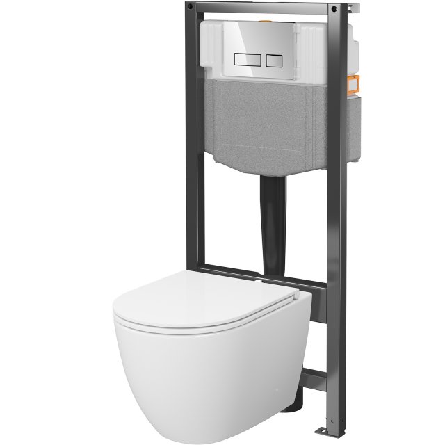 CERSANIT Zestaw podtynkowy SYSTEM 50 mech GRAFIT, miska LIDER, deska,