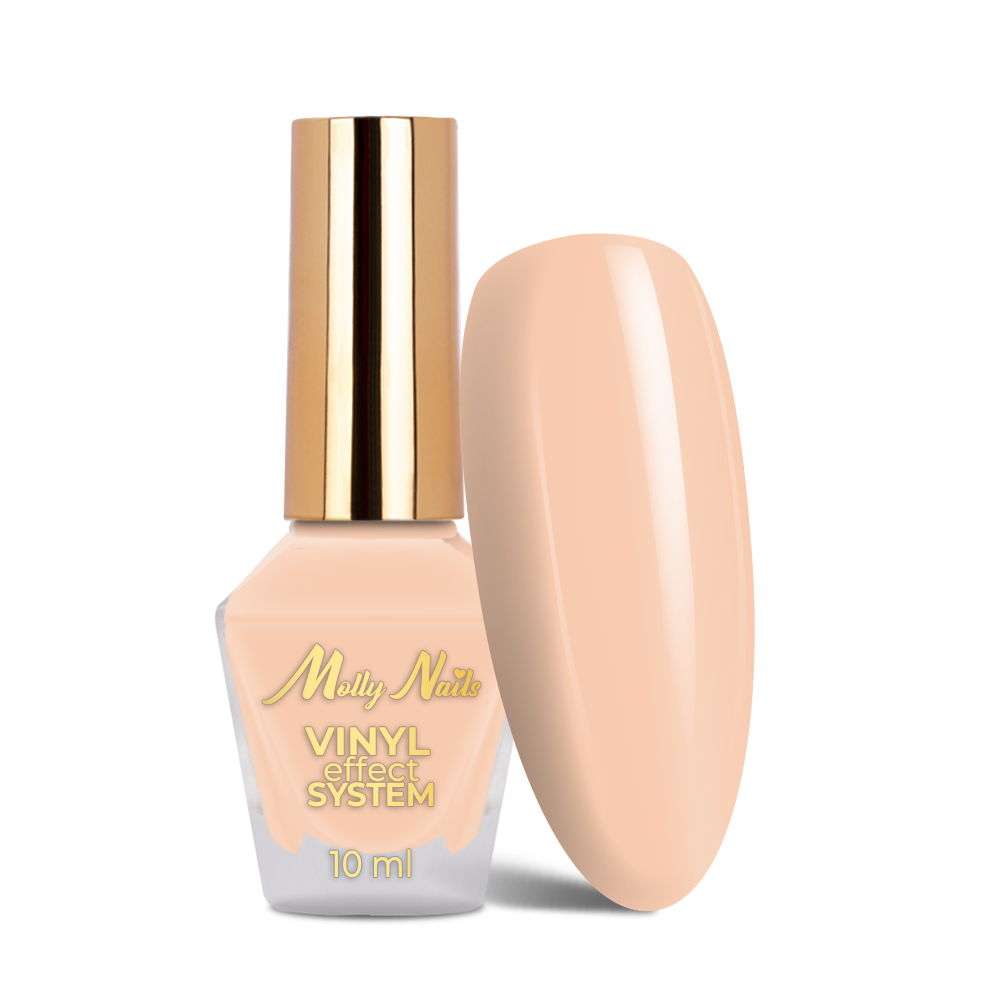 Klasyczny lakier STEP 2: Color Lacquer Vinyl Effect System MollyNails Nude 10 ml