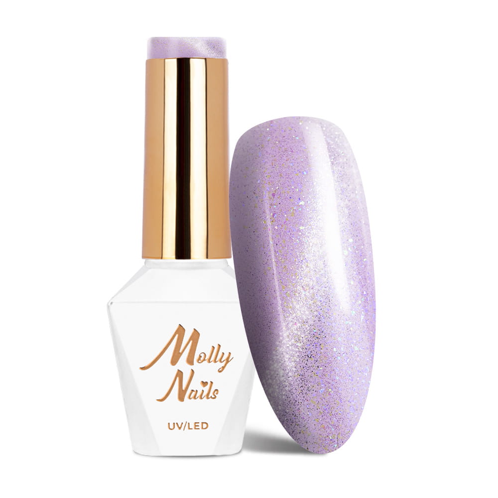 Lakier hybrydowy LED/UV Gel Polish Purples Cat Eye Pastel Nr 183 Molly Nails HEMA/Di-HEMA Free 8g