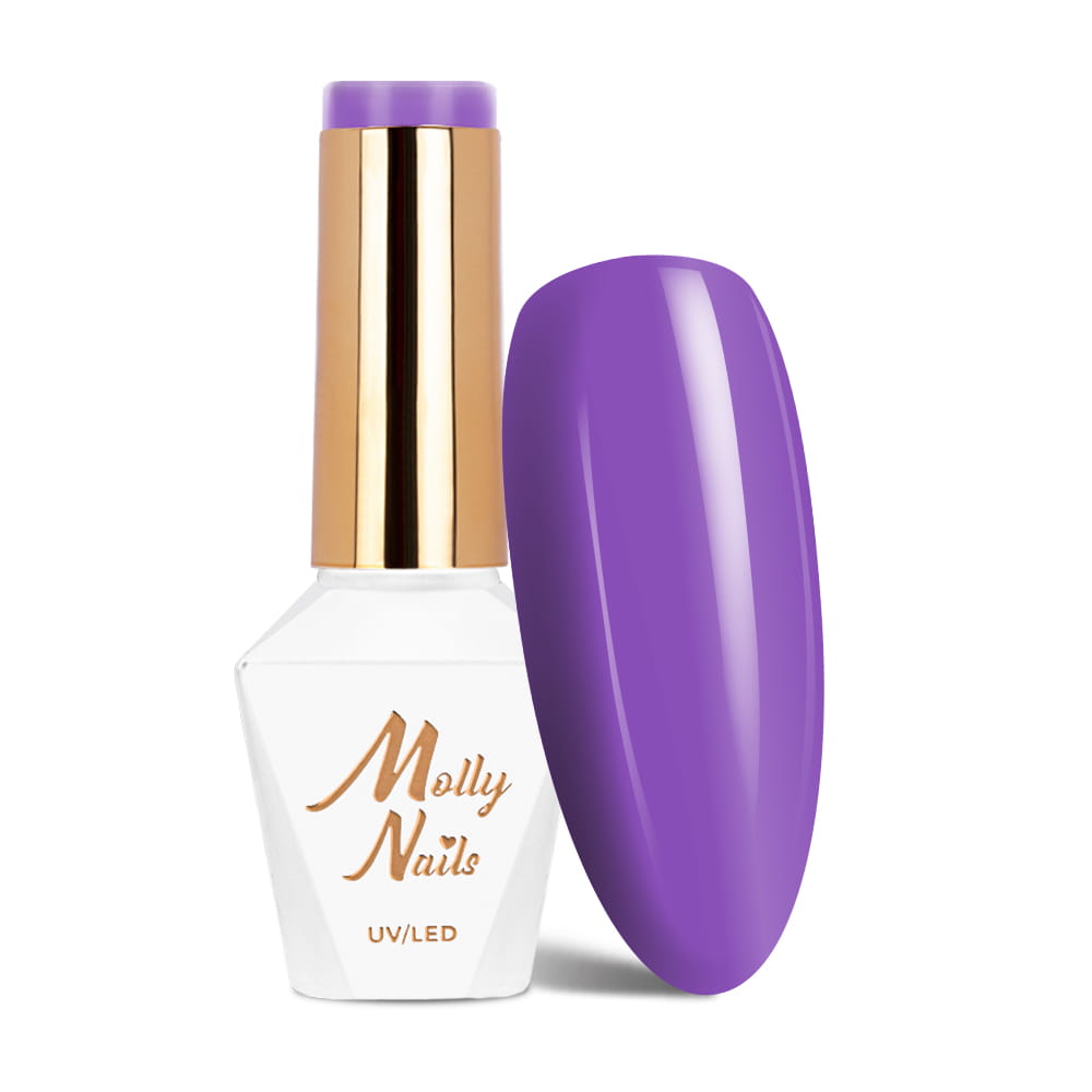 Lakier hybrydowy LED/UV Gel Polish Molly Nails Power Flower Nr 726 Purple Lavender HEMA/Di-HEMA Free 8g