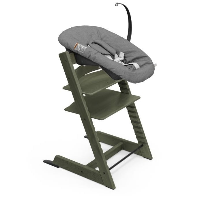 Stokke Tripp Trapp + Newborn Set - rosnące krzesełko do karmienia z zestawem dla noworodka-Marble Green Limited Edition-Anthracite