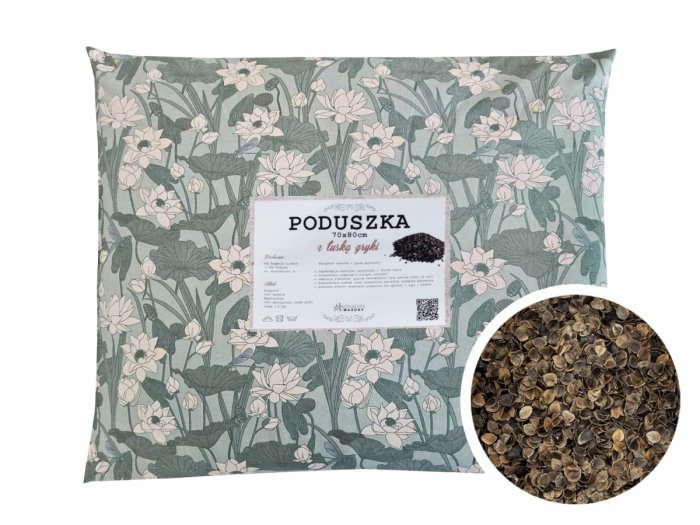 Poduszka z łuską gryki 70x80 wz. 11 lilia wodna