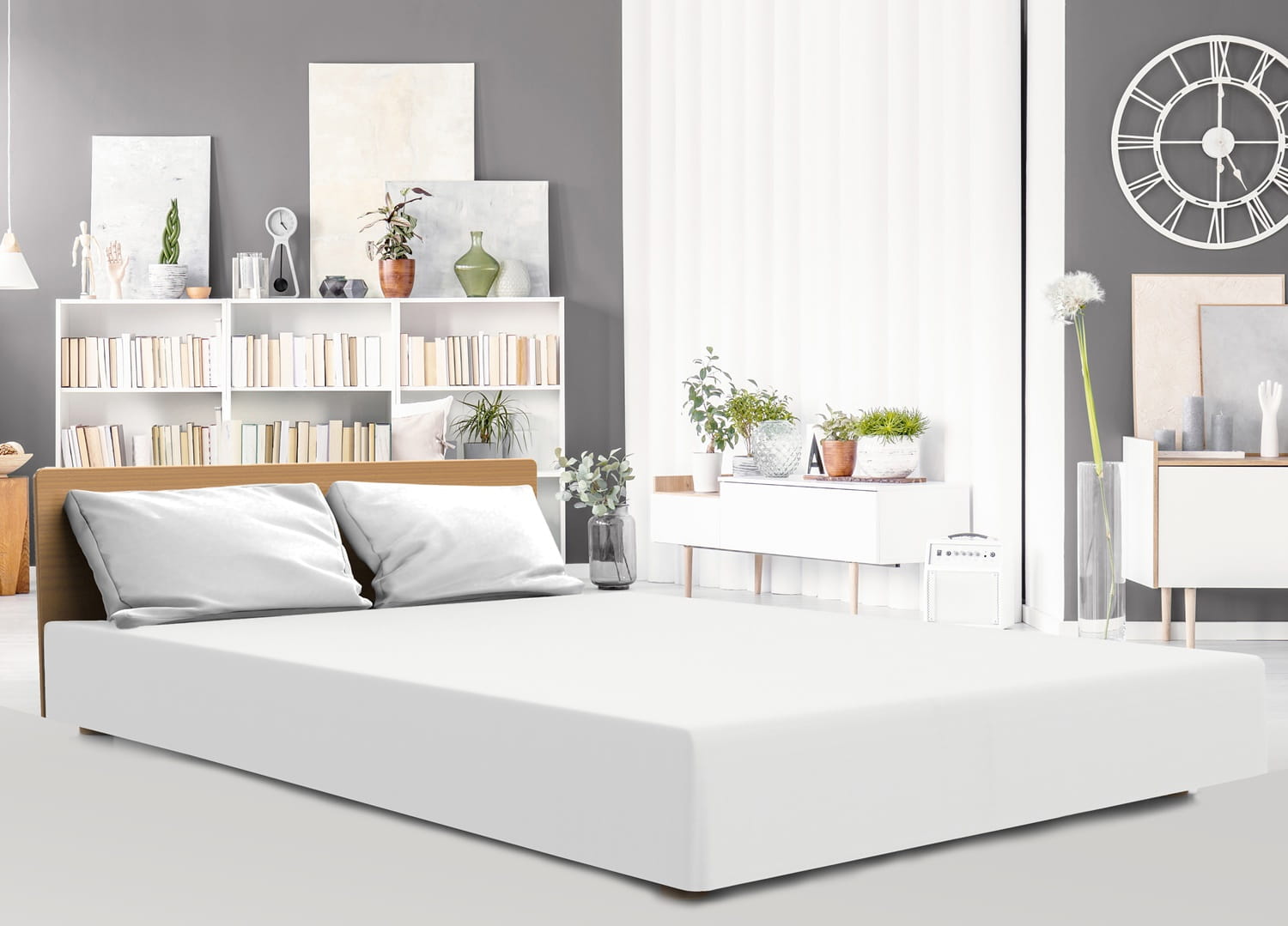 Prześcieradło z gumką 200x220 GRUBY JERSEY kolor biały wysokie 25cm