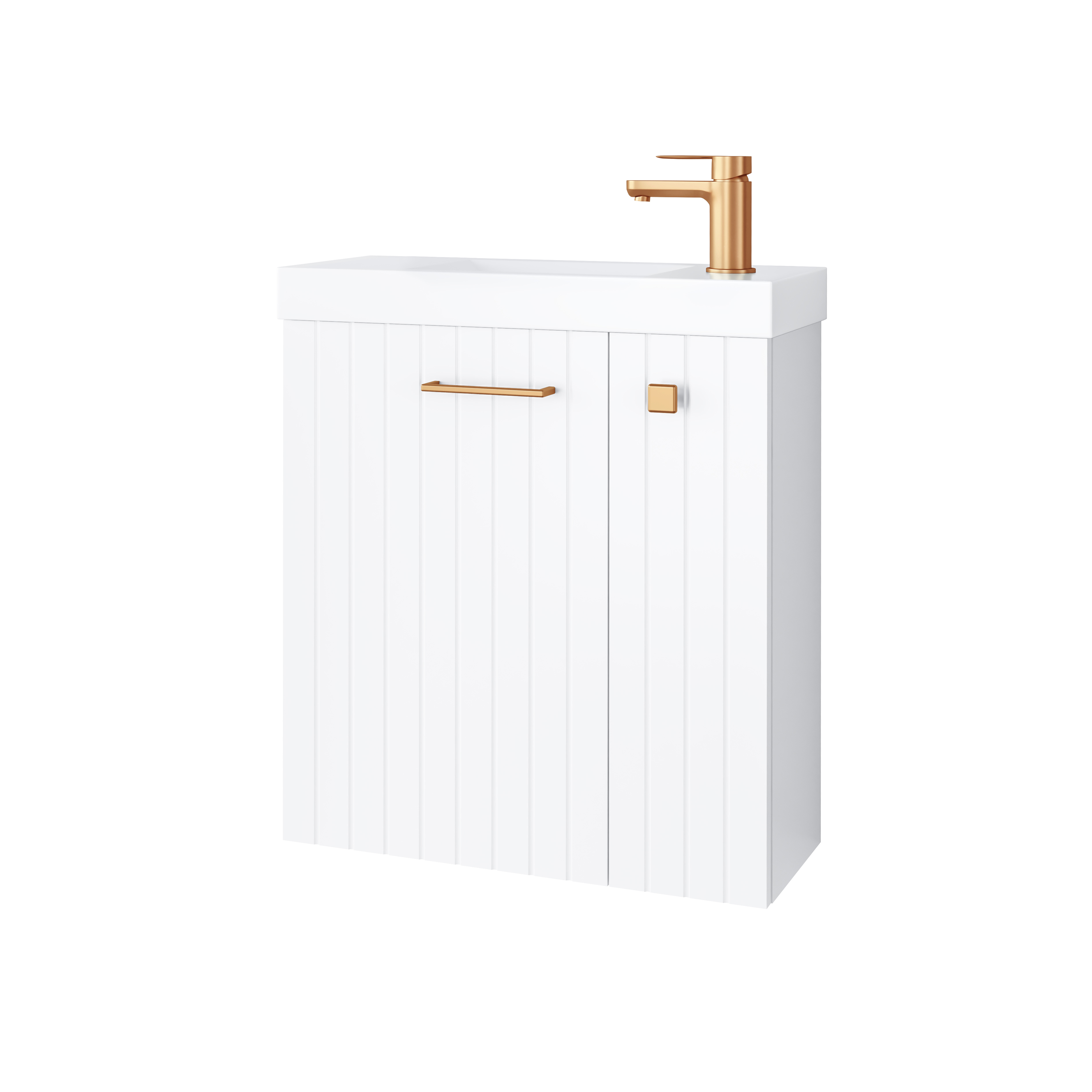 Darmowa Dostawa - Umywalka z szafką i uchwytami 55 cm białą Uptrend Nook 010SU5502TR41366