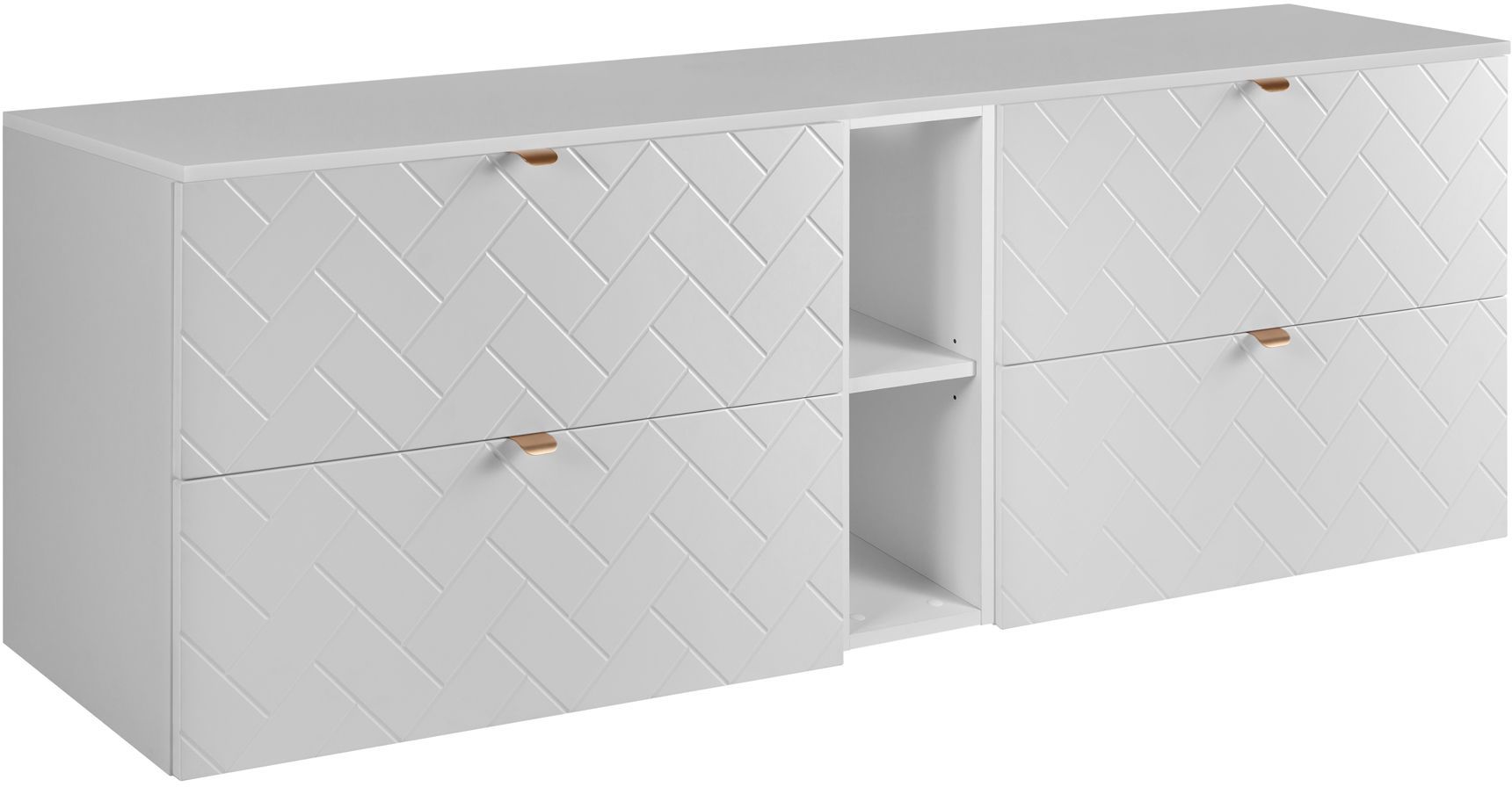 Darmowa Dostawa - Zestaw mebli łazienkowych 180x46x62.3 cm podumywalkowa wisząca biała Rodan Trend abset10933