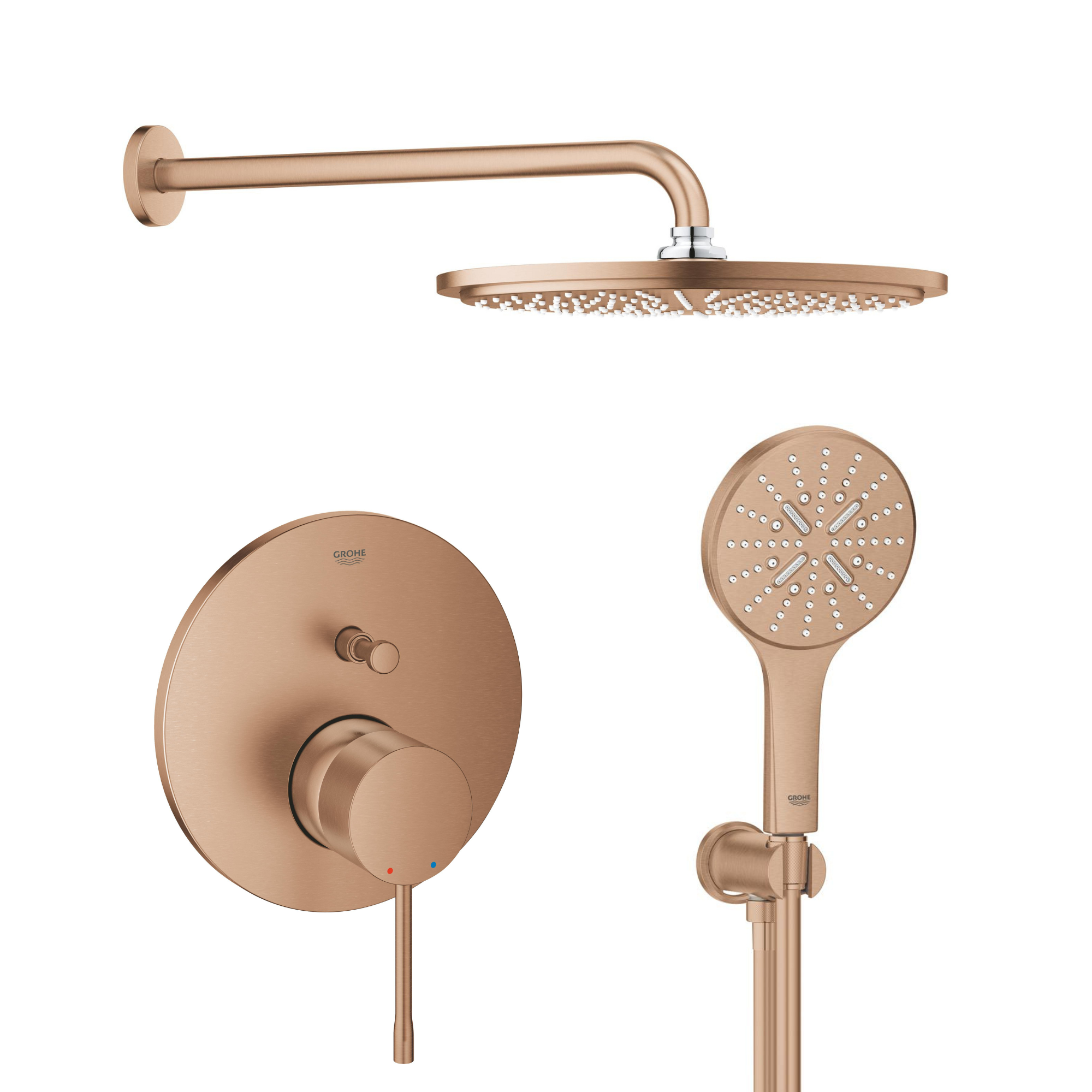 Darmowa Dostawa - Zestaw wannowo-prysznicowy podtynkowy z deszczownicą warm sunset Grohe Essence abset10178