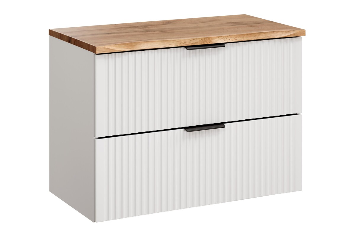 Darmowa Dostawa - Szafka z blatem 80x46x59.2 cm podumywalkowa wisząca biała-dąb Comad Adel White SETADWBNATWOTAN80CM