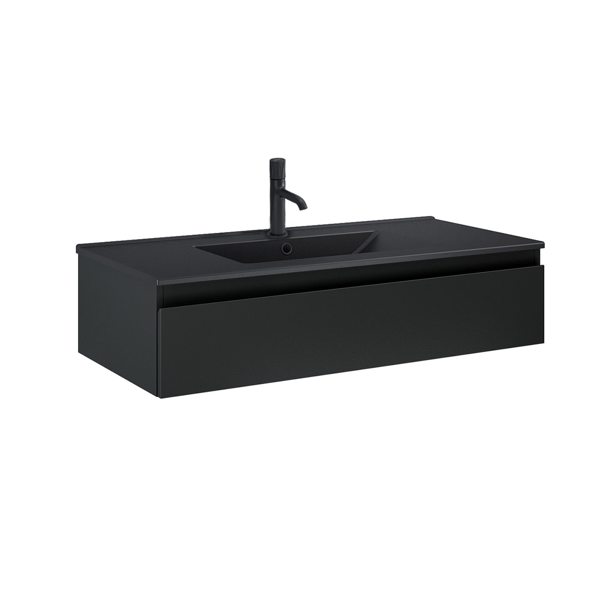 Oltens Vernal umywalka z szafką 100 cm czarny mat 68009300 - Wysyłka w 24h