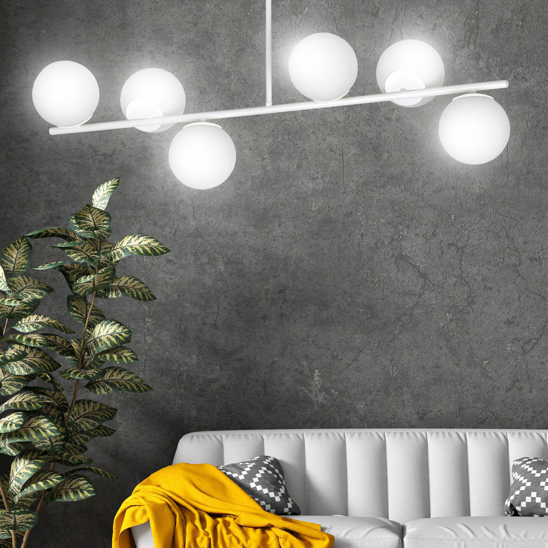 Emibig Bior lampa podsufitowa 6x10 W biała 1021/6