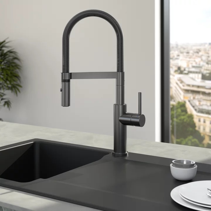 Villeroy & Boch Steel Expert 2.0 bateria kuchenna stojąca z wyciąganą wylewką antracyt 92800005 - Wysyłka w 24h