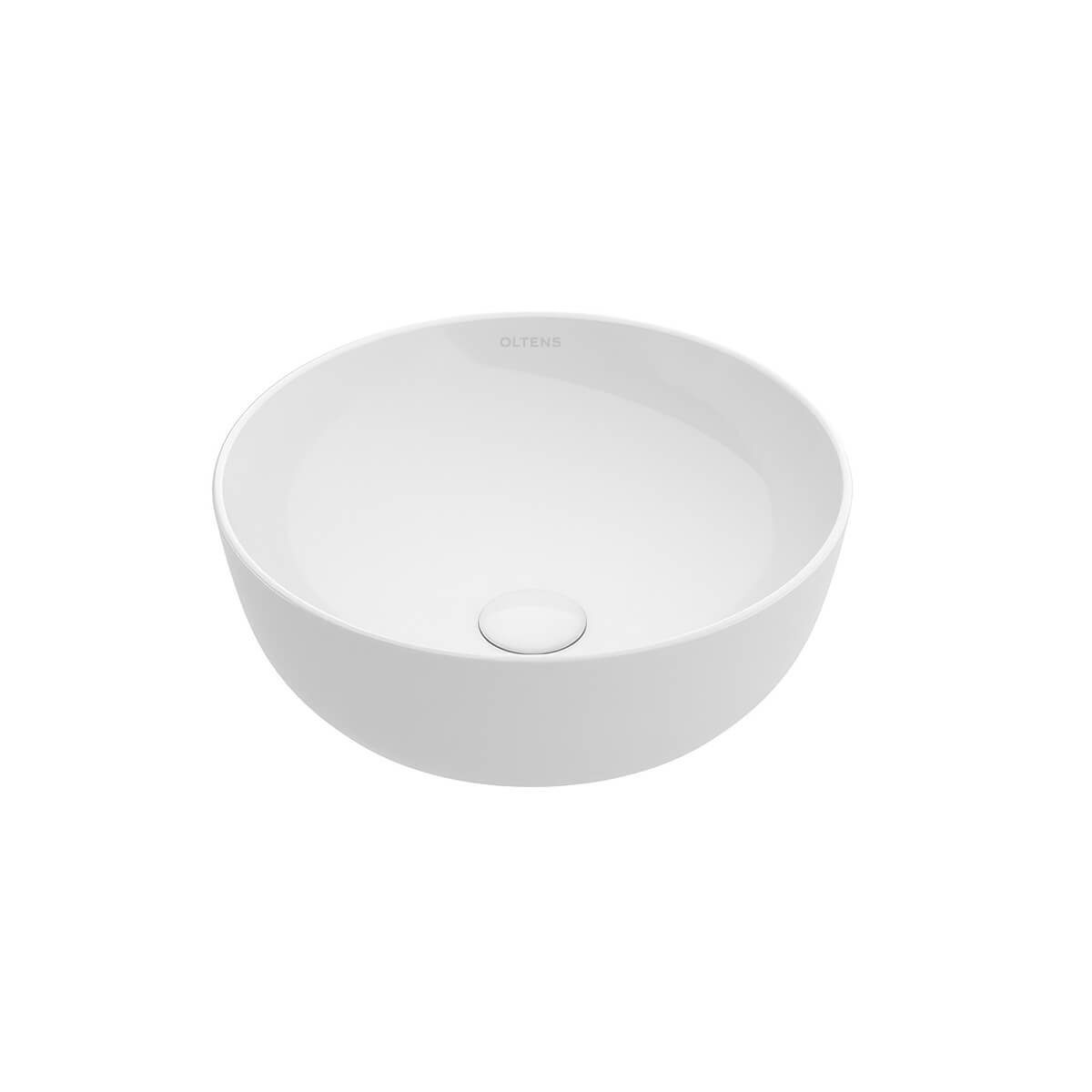 Oltens Svale umywalka 32,5x32,5 cm nablatowa okrągła z powłoką SmartClean biała 40833000