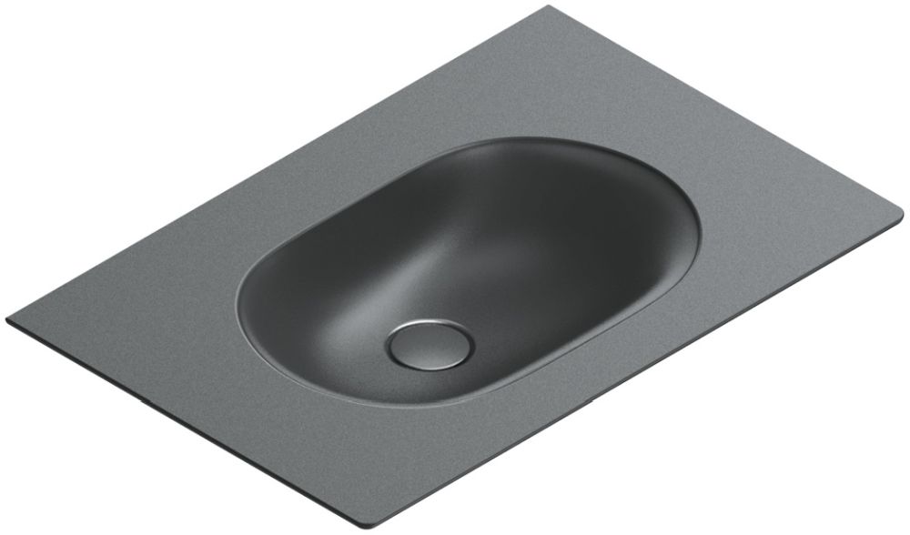 Catalano Sfera umywalka 60x50 cm prostokątna ścienna-meblowa czarna 0520610022