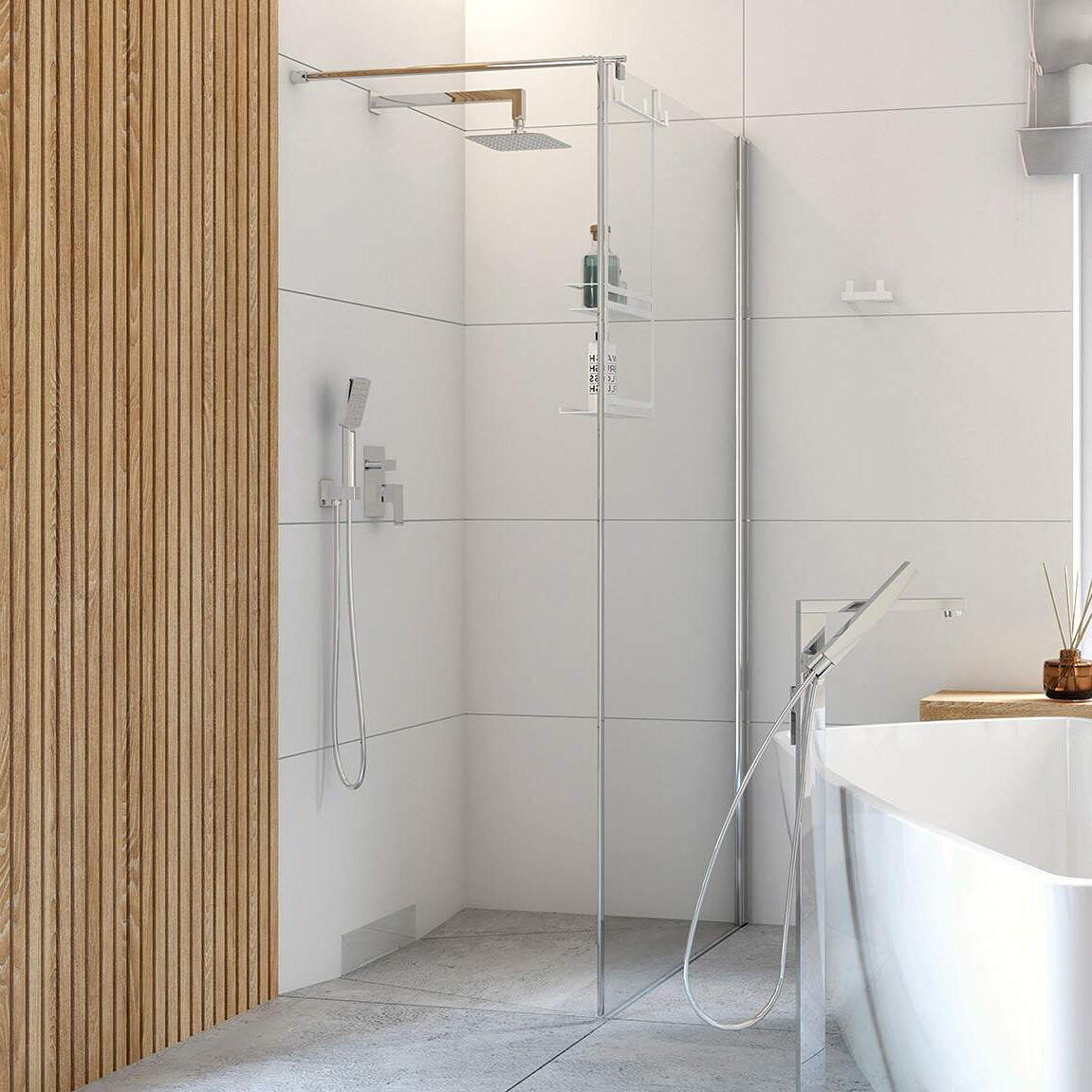Deante Kerria Plus ścianka prysznicowa walk-in 80 cm chrom połysk/szkło przezroczyste KTS_038P