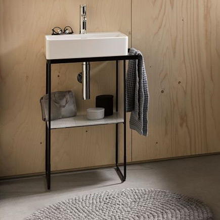 Duravit DuraSquare nogi do umywalki z relingiem czarny mat 0031094600