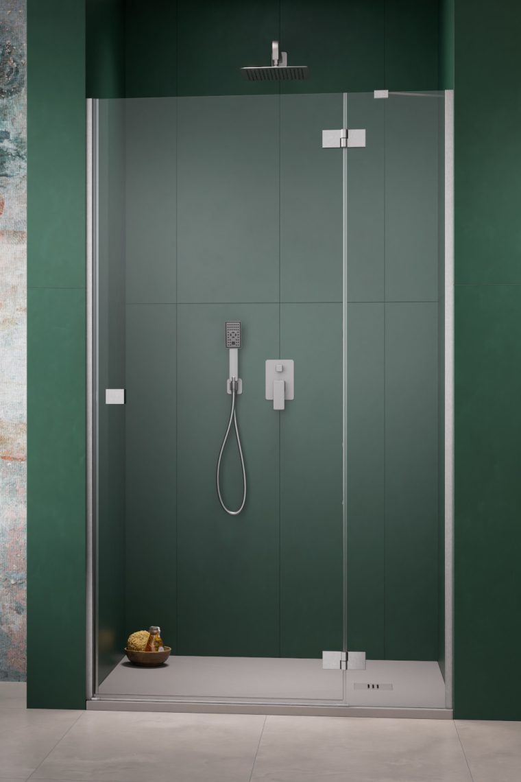 Radaway Essenza Brushed Nickel DWJ drzwi prysznicowe 130 cm uchylne nikiel szczotkowany/szkło przezroczyste 1385017-91-01R