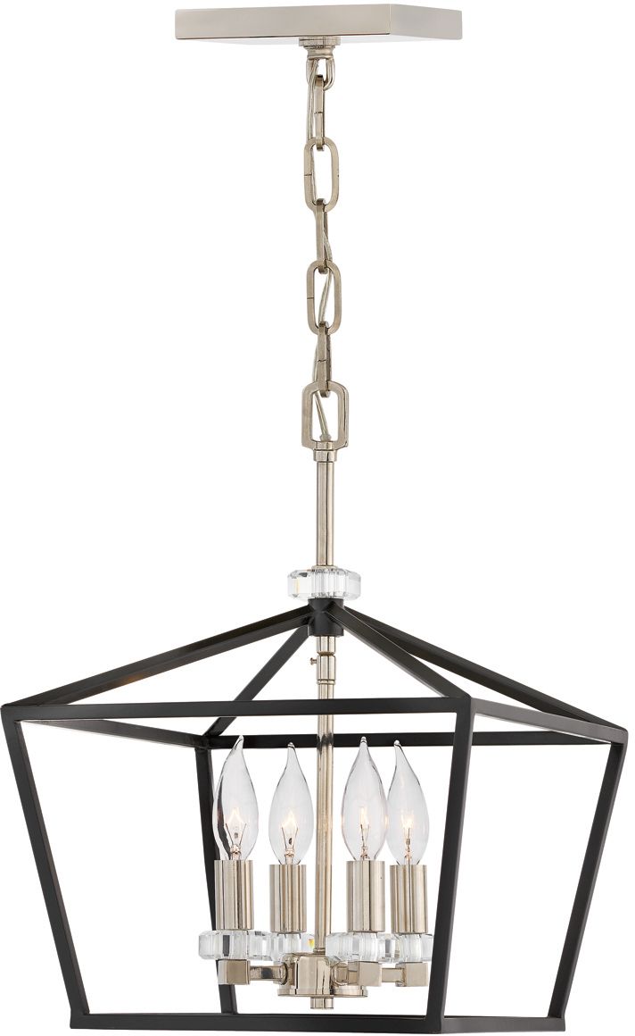 Quintiesse Stinson lampa wisząca 4x60 W czarna-polerowany nikiel QN-STINSON-4P-M-BK