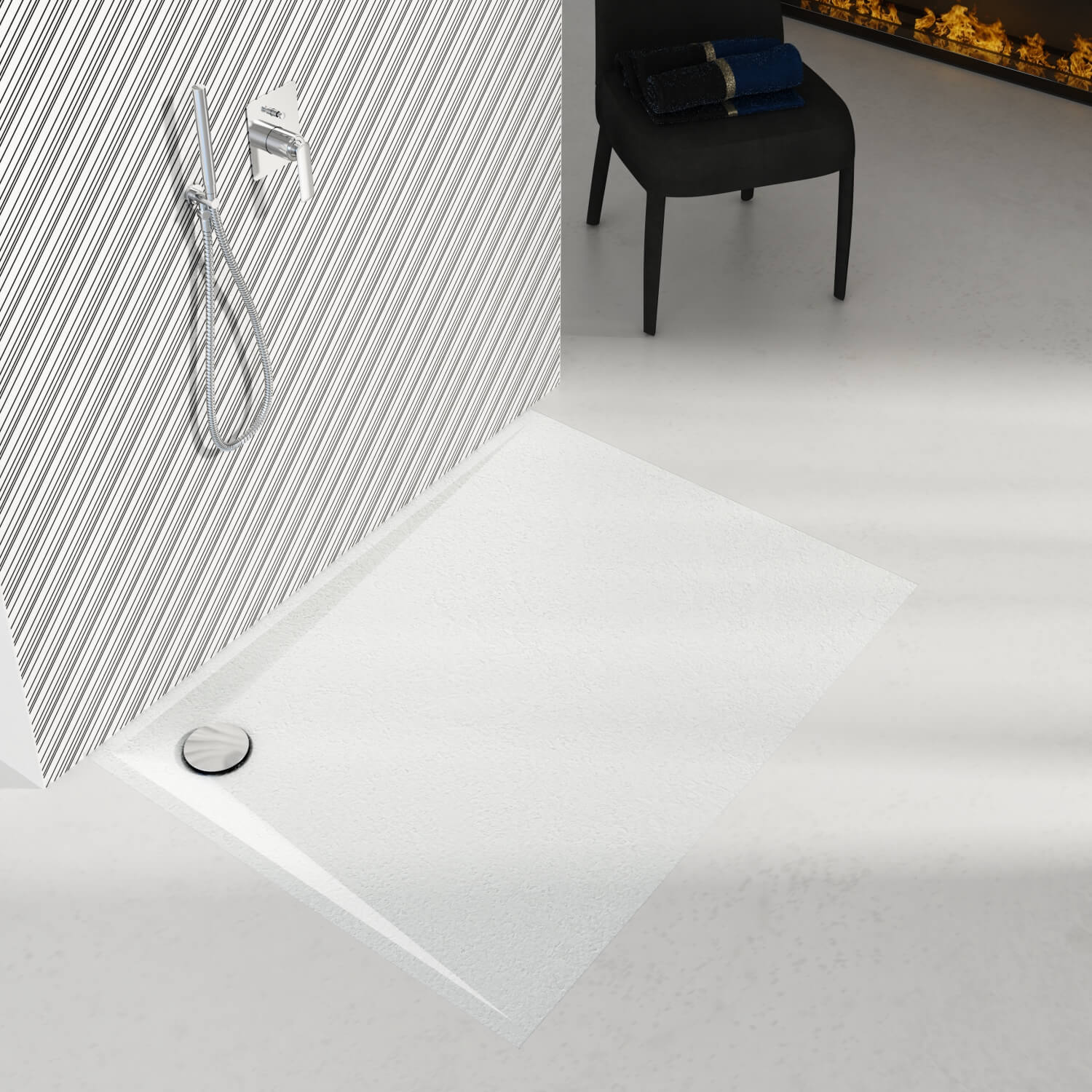 Schedline Libra Grooved White Stone brodzik prostokątny 80x70 cm biały 3SP.L1P-7080/B/GR