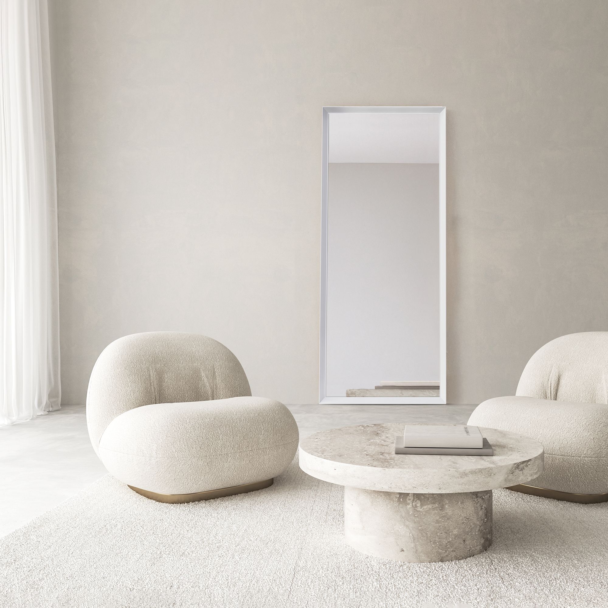 Ars Longa Helsinki lustro 175,2x65,2 cm prostokątne białe HELSINKI60170-B